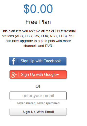 Free Plan Sign up