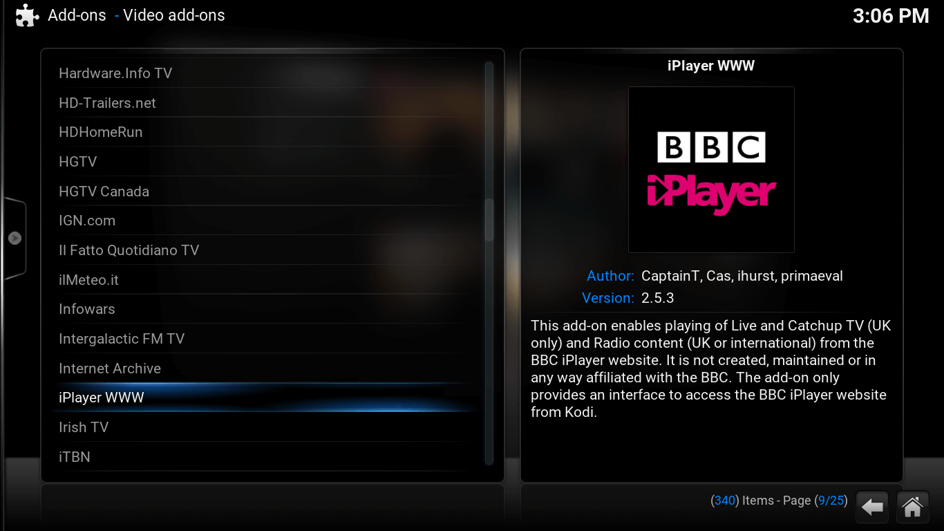 List of Video-addons.