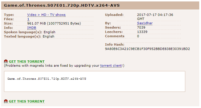 game of thrones complete torrent